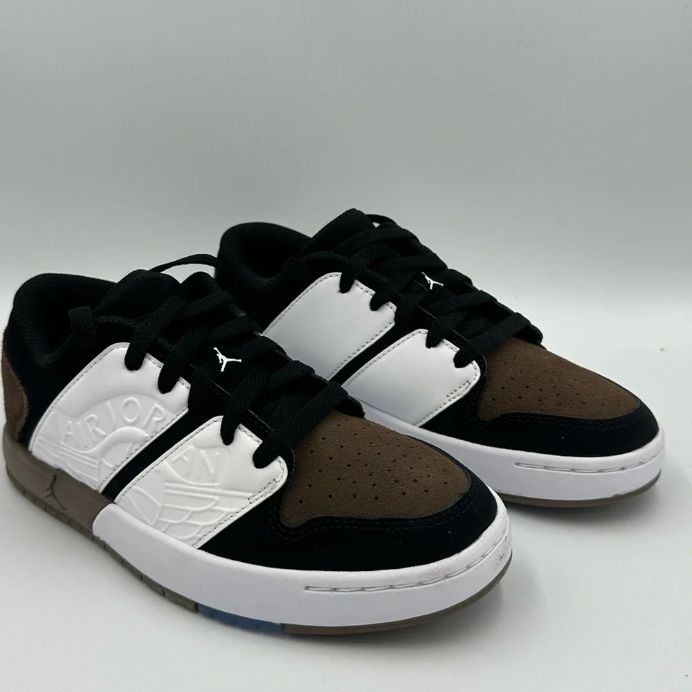 Air Jordan Nu Retro 1 Low GS‎ Blk Wht Brwn Sz 3.5Y – NIB OG All – SKU FB4412-102